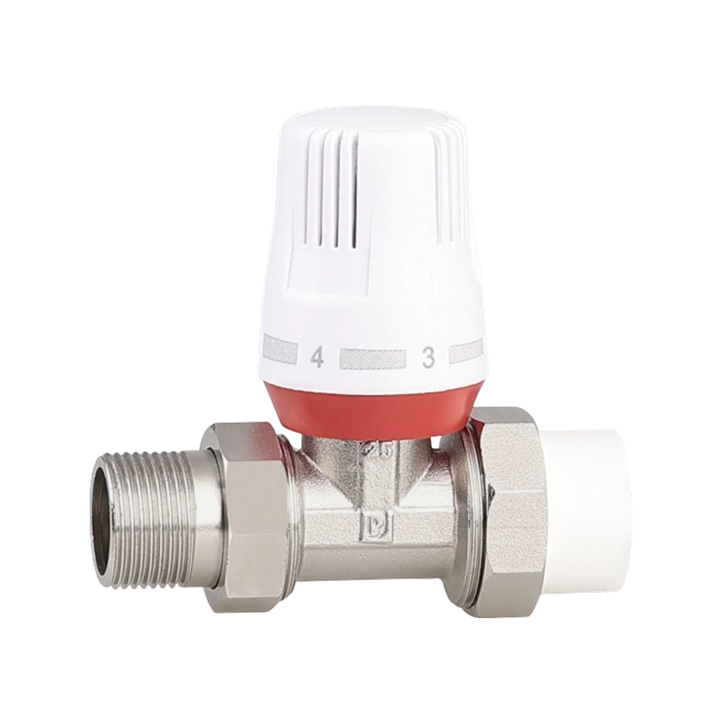 Válvula de bola de latón niquelado con control de temperatura manual de 1/2-1 pulgada para medio de agua